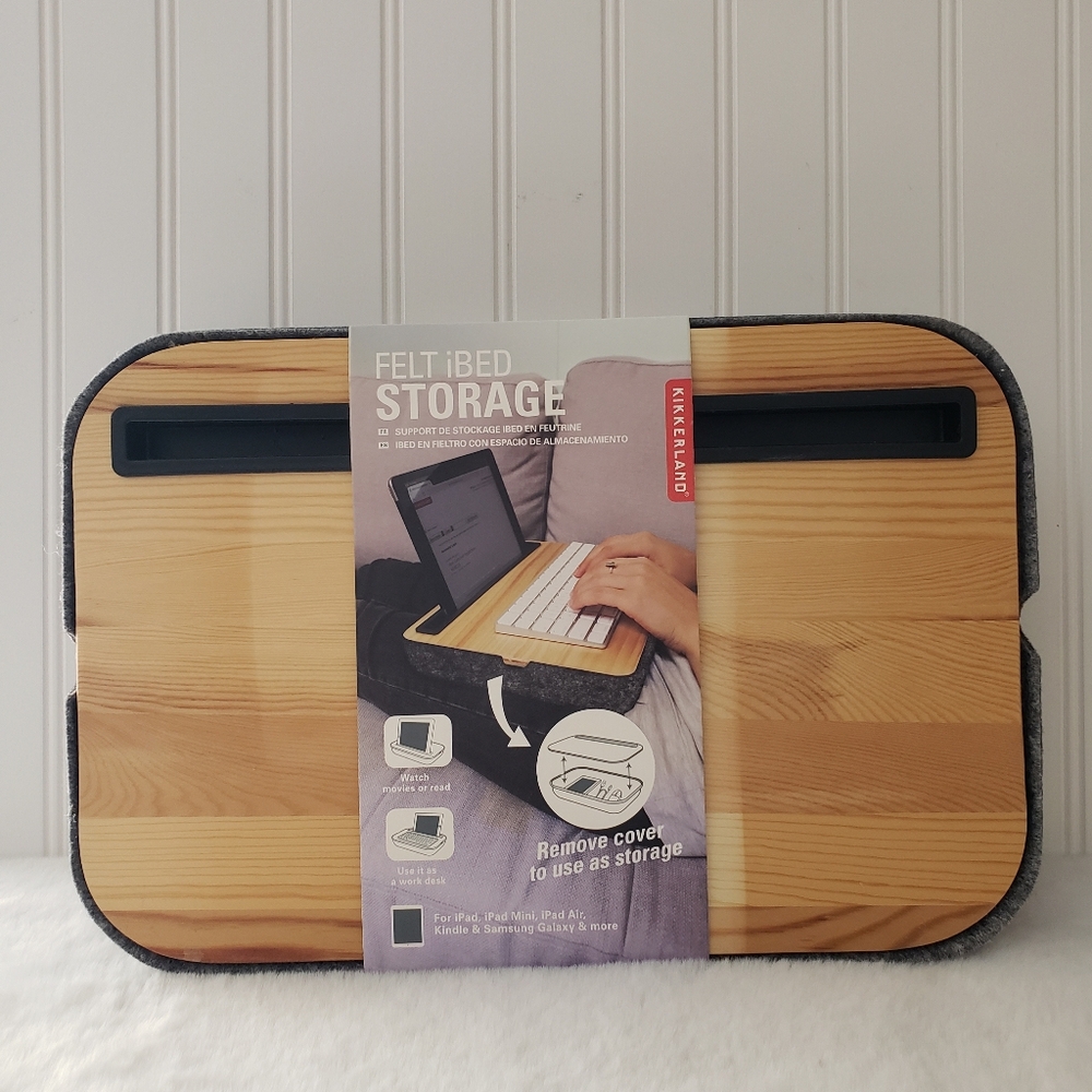 Kikkerland Felt iBed Tablet Storage Organizer w/ Lid - BRAND NEW